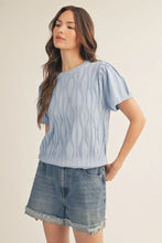 Load image into Gallery viewer, Sky Blue Short Sleeve Sweater
