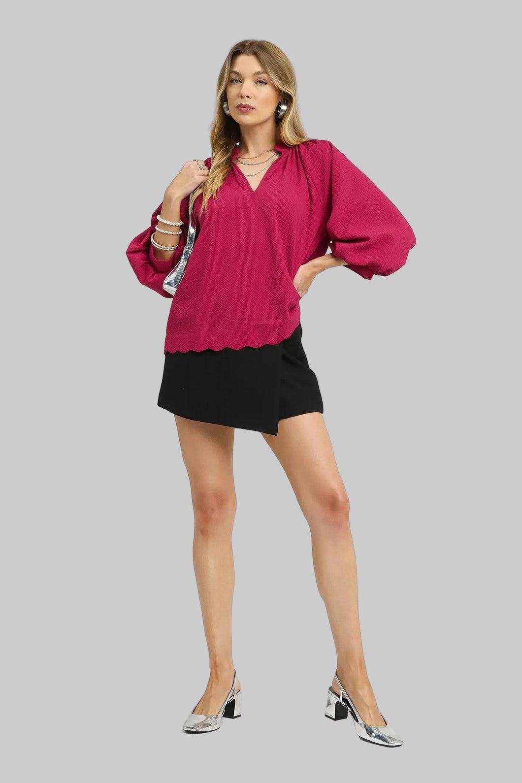 Crimson Textured Top