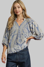 Load image into Gallery viewer, Damask Print Velvet Top
