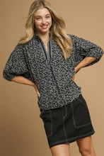 Load image into Gallery viewer, Charcoal Animal Print Top
