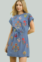 Load image into Gallery viewer, Blue Embroidered Dress
