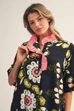 Load image into Gallery viewer, Black and Pink Floral Maxi Dress
