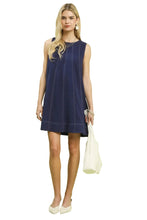 Load image into Gallery viewer, Navy Sleeveless Swing Dress
