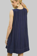 Load image into Gallery viewer, Navy Sleeveless Swing Dress
