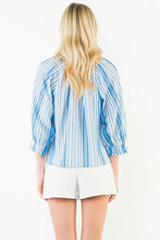 Load image into Gallery viewer, Long Sleeve Blue Stripe Top
