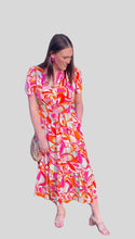 Load image into Gallery viewer, Short Sleeve Pink Midi Dress
