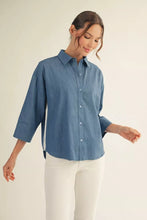 Load image into Gallery viewer, Denim Racer Stripe Top
