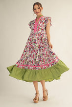 Load image into Gallery viewer, Mixed Berry Ruffle Midi Dress
