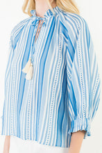 Load image into Gallery viewer, Long Sleeve Blue Stripe Top
