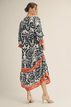 Load image into Gallery viewer, Navy and Coral Maxi Dress
