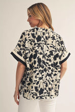 Load image into Gallery viewer, Black and Beige Floral Top

