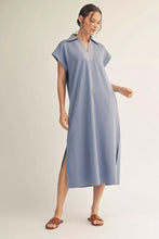 Load image into Gallery viewer, Denim Blue Embroidered Tee Dress
