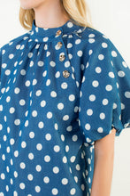 Load image into Gallery viewer, Denim Polka Dot Top
