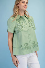 Load image into Gallery viewer, Apple Green Embroidered Top
