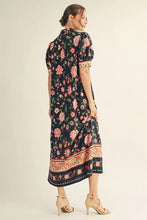 Load image into Gallery viewer, Black Floral Midi Dress
