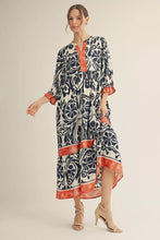 Load image into Gallery viewer, Navy and Coral Maxi Dress
