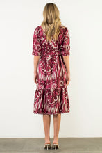 Load image into Gallery viewer, Plum Cute Tie Waist Midi Dress
