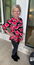 Load image into Gallery viewer, Red Floral Top
