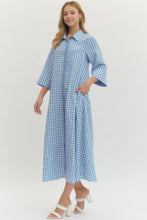 Load image into Gallery viewer, Blue Gingham Maxi Dress
