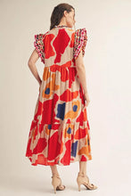 Load image into Gallery viewer, Orange Multi Midi Dress
