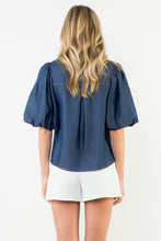 Load image into Gallery viewer, Crocheted Trim Denim Top
