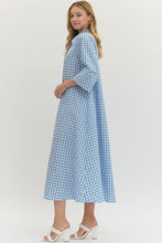 Load image into Gallery viewer, Blue Gingham Maxi Dress
