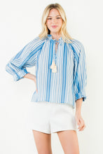 Load image into Gallery viewer, Long Sleeve Blue Stripe Top
