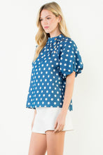 Load image into Gallery viewer, Denim Polka Dot Top
