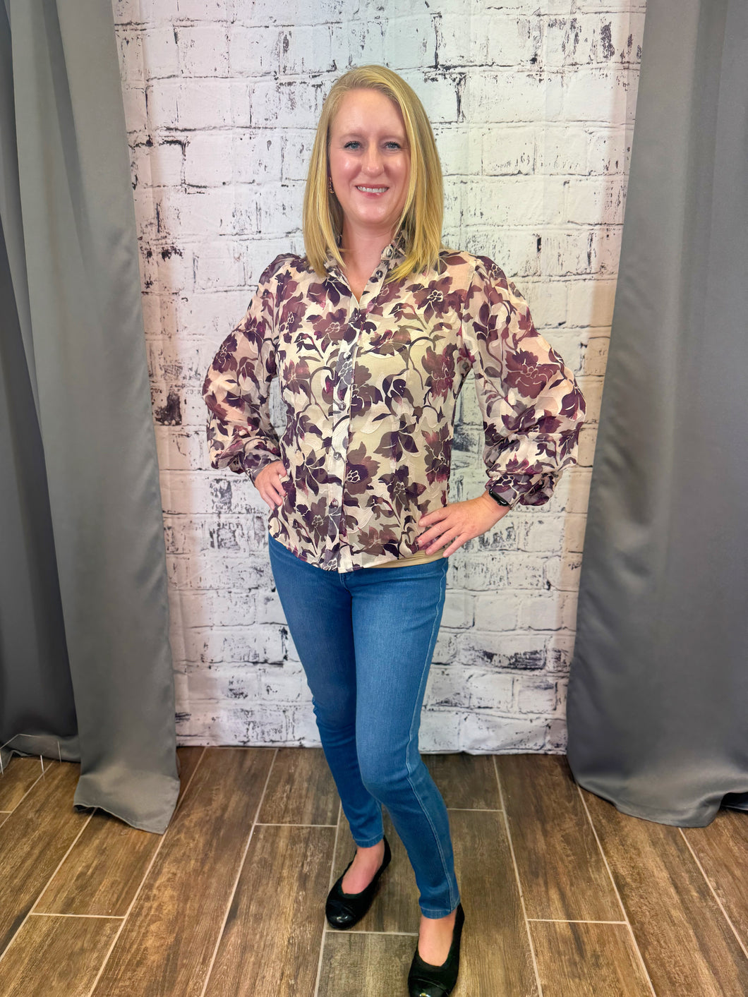 Burgundy Multi Top