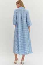 Load image into Gallery viewer, Blue Gingham Maxi Dress
