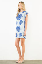 Load image into Gallery viewer, Blue Embroidered Striped Dress

