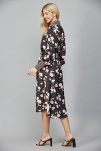 Load image into Gallery viewer, Black Button Front Floral Dress
