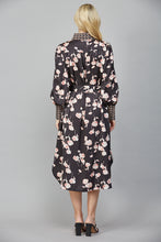 Load image into Gallery viewer, Black Button Front Floral Dress
