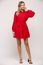 Load image into Gallery viewer, Crinkled Red Tiered Dress
