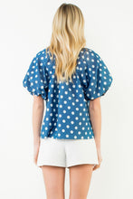 Load image into Gallery viewer, Denim Polka Dot Top
