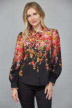 Load image into Gallery viewer, Black Waterfall Floral Print Top
