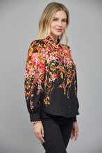 Load image into Gallery viewer, Black Waterfall Floral Print Top
