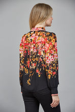 Load image into Gallery viewer, Black Waterfall Floral Print Top

