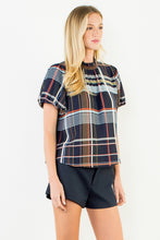 Load image into Gallery viewer, Navy Plaid Top
