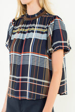 Load image into Gallery viewer, Navy Plaid Top
