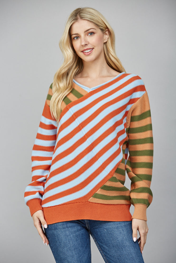 Crisscross Stripe Sweater