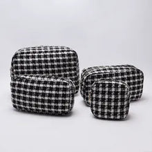 Load image into Gallery viewer, Large Tweed Cosmetic Bag
