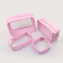 Load image into Gallery viewer, Large Clear and Nylon Cosmetic Bag

