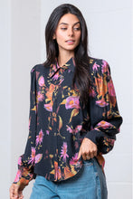 Load image into Gallery viewer, Black Floral Blouse

