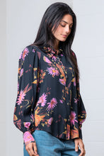 Load image into Gallery viewer, Black Floral Blouse
