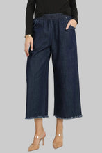 Load image into Gallery viewer, Dark Denim Fringe Pants
