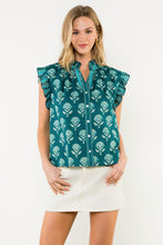 Load image into Gallery viewer, Teal Floral Top
