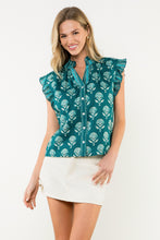 Load image into Gallery viewer, Teal Floral Top
