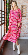 Load image into Gallery viewer, Abstract Fuchsia Maxi Dress
