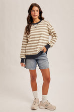Load image into Gallery viewer, Olive and Navy Stripe Sweatshirts
